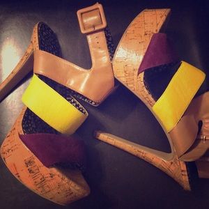Jessica Simpson: Wood Color-Block High-Heel Sandal